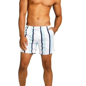 Custom Logo Men Swim Swimming 100%Polyester Trunks Quick Dry Beach Shorts Pocket Swimming Trunks