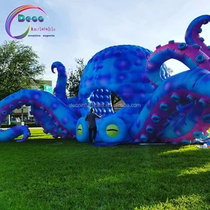 Hot Sale Giant Inflatable Dj Stage Bule Inflatable Octopus Stage
