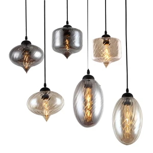 Vintage Glass Pendant Light Hanging Light Amber/black Lamp Color E27 Base Glass Contemporary Nordic Style Farmhouse Chandelier