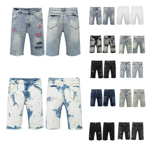 Factory High Quality Men's Casual Jean Shorts Jorts Woven Mid Waist Straight Style Medium Wash Denim Shorts Quick Dry Summer