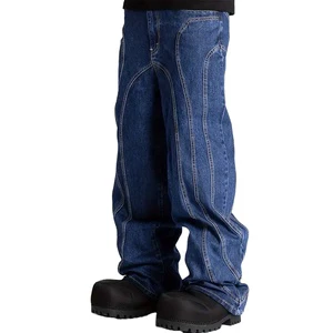 Men Plus Size Straight-Leg Denim Pants Durable and Breathable Custom Design Oversized Baggy Denim Jeans Streetwear Style