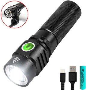 Hot Sale LED Flashlight Mini USB Rechargeable Zoom Fishing Lantern Powerful Tactical Flash Light Camping Plastic IP54 Waterproof