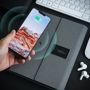 Wireless Charging Notebook Power Bank Diary 8000mah 16gb Led Light Logo Notebook