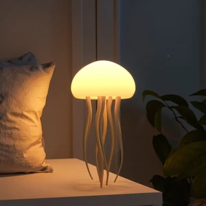 Intelligent Voice-controlled Jellyfish Shape LED RGB 3500K Warm White Atmosphere Night Lamp Smart Touch Foot Dimmable USB
