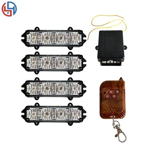 Security Car Lights Wireless 4pcs Wireless Led Strobe Light with Remote Control 1W LED Wireless Caution Light for Tow Truck
