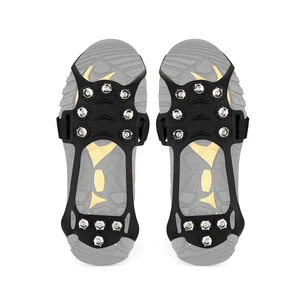11 Teeth Rubber Ice Cleats Portable Waterproof Shoe Covers for Snow/Ice Walking Safety Hiking Camping & Ice Climbing