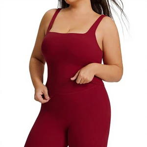 Europe United States Cross-Border Large Size Women's High Support Yoga Vest Quick-Drying Crisscross Straps Square Neck Sports