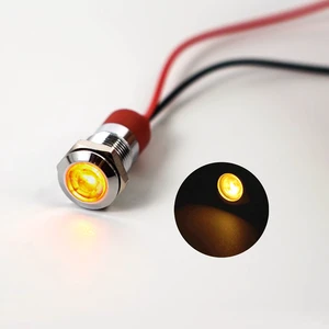 6mm LED Metal Yellow LED Indicator Light Low Voltage 5V 12V 24V DC IP65 Panel Signal Lamp 40000 Hours Lifespan