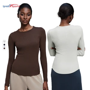 Popular Women New Arrival Yoga Top Slim Long Sleeve Fitness Sport Plus Size Shirt Breathable Print Custom Logo Soft Running Wear