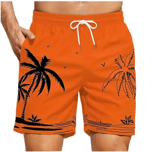 Wholesale Price Men's Beach Board Shorts Surf Trunks Quick Dry Breathable Drawstring Closure Mid Waist Swim Trunks