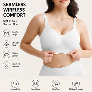 Waistdear OEM Custom Seamless Bra Wide Straps Fixed Cups Underarm Smoothing Natural Lift Wireless Comfort Brassiere