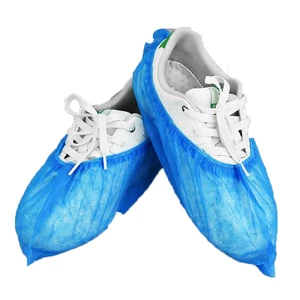 Wholesale Disposable Suitable Good Quality PE Blue Safety Pull-On Shoe Covers Anti-Slip Elastic Abrasion-Resistant Home Office