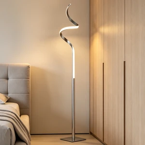 Modern Spiral LED Floor Lamp Dimmable Standing Light Minimalist Curve Tall Floor Lamp for Living Room Bedroom Office