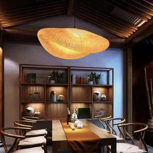Modern Bambo Pendant Lights Bamboo Lamp Asia Simplicity Restaurant Hotel Pendant Lamp for Living Room Hanging Cafe Kitchen Lamp