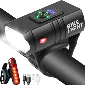 2 T6 LED Bicycle Front Light Aluminum Alloy Rainproof Rechargeable High Brightness Headlight For Night Road MTB Cycling