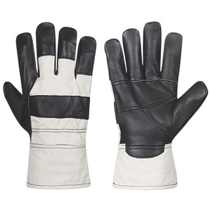 Soft Lined Leather Safety Gloves for Industrial and Workshop Use Wear Resistant and Heat Protective Material