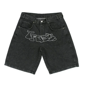 YUCE Men Clothing Manufacturers Custom Embroidery Jorts Men's Denim Shorts Streetwear Embroidery Jean Shorts