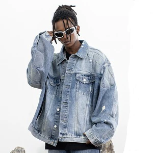 China Factory Oversized Autumn Men Version of Korean Denim Jacket Set Jeans Jackets