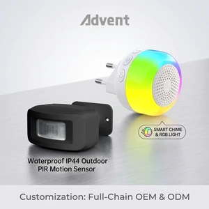 Customization Waterproof P44 Outdoor PIR Motion Sensor Detector Alarm And Colorful Wireless Doorbell Smart Wireless Doorbell