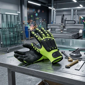 Anti-Impact Cut Resistant Gloves for Glass Manufacturing with Level 5 Protection and Silicone Free Coating for Grip