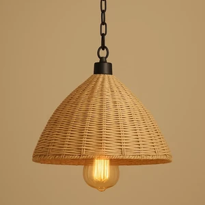 MODERN ECO-FRIENDLY PENDANT LIGHT NEW NATURAL RATTAN CANE BAMBOO up SHADE LIGHT WEIGHT for HOME HOTEL RESTAURANT DECOR