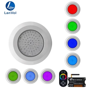 LanWo 6W Resin Filled LED Pool Light PC Cover IP68 DC12V RGB Waterproof Underwater Green Light for Swimming Pools Ponds