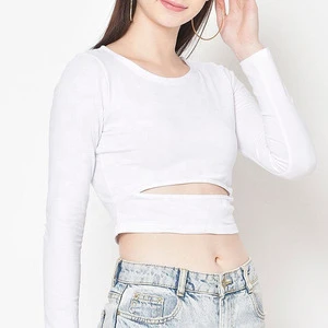 Wholesale Women Croptop Custom logo Cotton Sexy Casual Short Cropped Crop Tops Women Shirts Crop Top Women