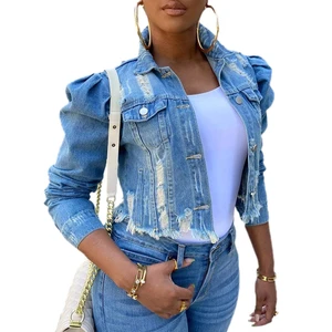 Woman Apparel Classic Coat Jean Jacket Ladies Long Sleeve Plus Size Heavyweight Crop Women Denim Jacket