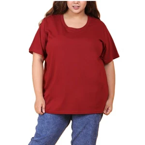 Women's Oversized Cotton Short Sleeve T-Shirt Breathable Sustainable Plus Size Summer Loose Solid Pattern Direct Wholesale Price