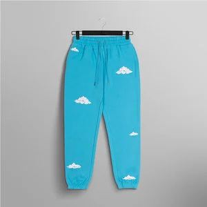 Stylish Puff Printing Sweatpants Soft Cotton Fabric Relaxed Fit Trendy Streetwear Jogger In Cheap Price