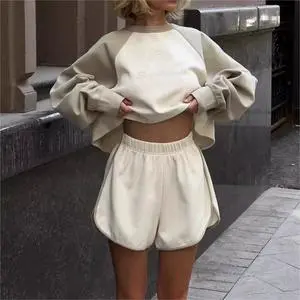 2025 Women's Plus Size Casual Summer Sports Wear Set Neck Short Sleeved Elastic Sports Shorts Embroidery Two-Piece Breathable