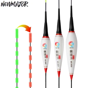NEWMAJOR Luminous Plastic 40cm Soft Tail Night Fishing Float LED Smart Fish Bite Detection Color Change Alarm Durable Ocean Rock