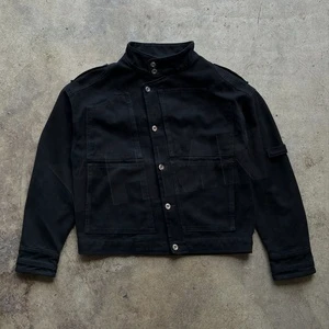 Manufacturer Custom Designer Multi-pocket 100% Cotton Canvas Blank Heavyweight Oversized Workwear Denim Jeans Jacket for Men