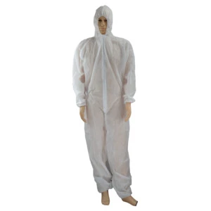 Junlong Customized EN14126 Non-woven PP Safety Disposable Cleanroom Coverall Level Vapor-Protective Suit Anti-Static Waterproof