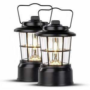 Professional Metal Retro COB Camping Lantern Battery Powered Warm Yellow LED Emergency Tent Light For Outdoor Garden Patio Decor