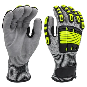 Hot Selling En388 Cut 5 Level Work Gloves Anti Cut TPR Elastic Wrist Safety Gloves for Outdoor Work