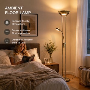 Nordic Creative Fashion Floor Lamp LED Dual Head Standing Lamp Modern Simple Sofa Side Reading Light For Home Apartment Decor