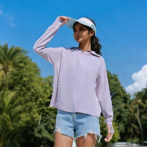 UPF100+ Summer Outdoor Sun Long Sleeve Lightweight Quick-Dry UV Protection Breathable Zipper Sun Protection Clothing for Women