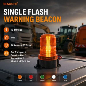 Mini Size DC 12-110V Screw/magnet Base LED/Xenon Beacon Single Flash Amber Emergency Warning Light Safety Lamp for Tractor