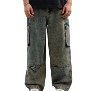 Plus size denim jeans for men loose fit comfortable trousers casual wear fashion big size jeans wholesale bulk jeans production