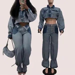 Ladies Women Denim Suits Jeans