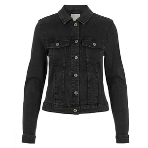 Women's Cropped Denim Jacket Casual Long Sleeve Lightweight Jean Coat with Buttons and Chest Pockets Wholesale Denim Jacket