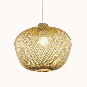 Modern Pendant Lamp for Living Room Economically Priced Large Outdoor Wicker Bamboo Lampshade Easy Ceiling