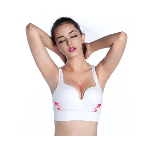 Women's High Support Cross Back Yoga Sports Bra Breathable Fast Dry for Running Simple Style with Front Logo-Wholesale