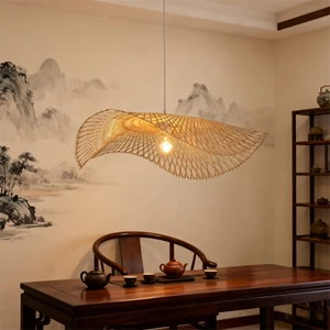 Hot-sell Handmade Bamboo Lamp Shade Ceiling Hanging Lighting Fixture Home Hotel Island Resort Large Bamboo Pendant Lamps