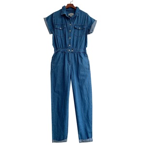 Dungarees Romper Denim Jumpsuit Short Sleeve Overalls