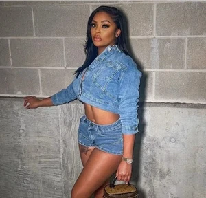 Hot Selling Stretch Shorts Denim Suit Spot New Women's New Denim Casual Coat