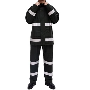 Hi Vis Reflective CE Certified Anti-Bacterial Men's Construction Safety Uniform Breathable Cotton Nylon Work Wear Suit
