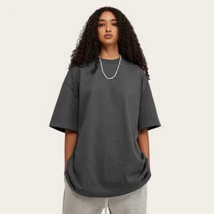 High Quality 100% Cotton 230GSM Casual Loose Drop Shoulder Women's T-Shirt Blank Print Solid Color Heavyweight Factory Wholesale
