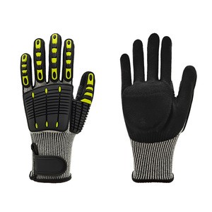 OEM 5-Level Anti-Cutting Anti-Collision Safety Gloves Nitrile Smooth Texture 7oz Thickness 26cm Length Mechanical Work Gloves